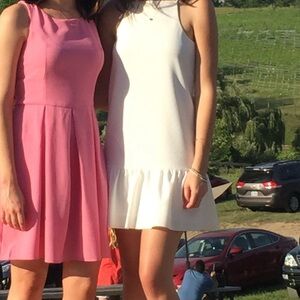 Zara White High Neck Sleeveless Tank Top Sheath Peplum Dress Size Small